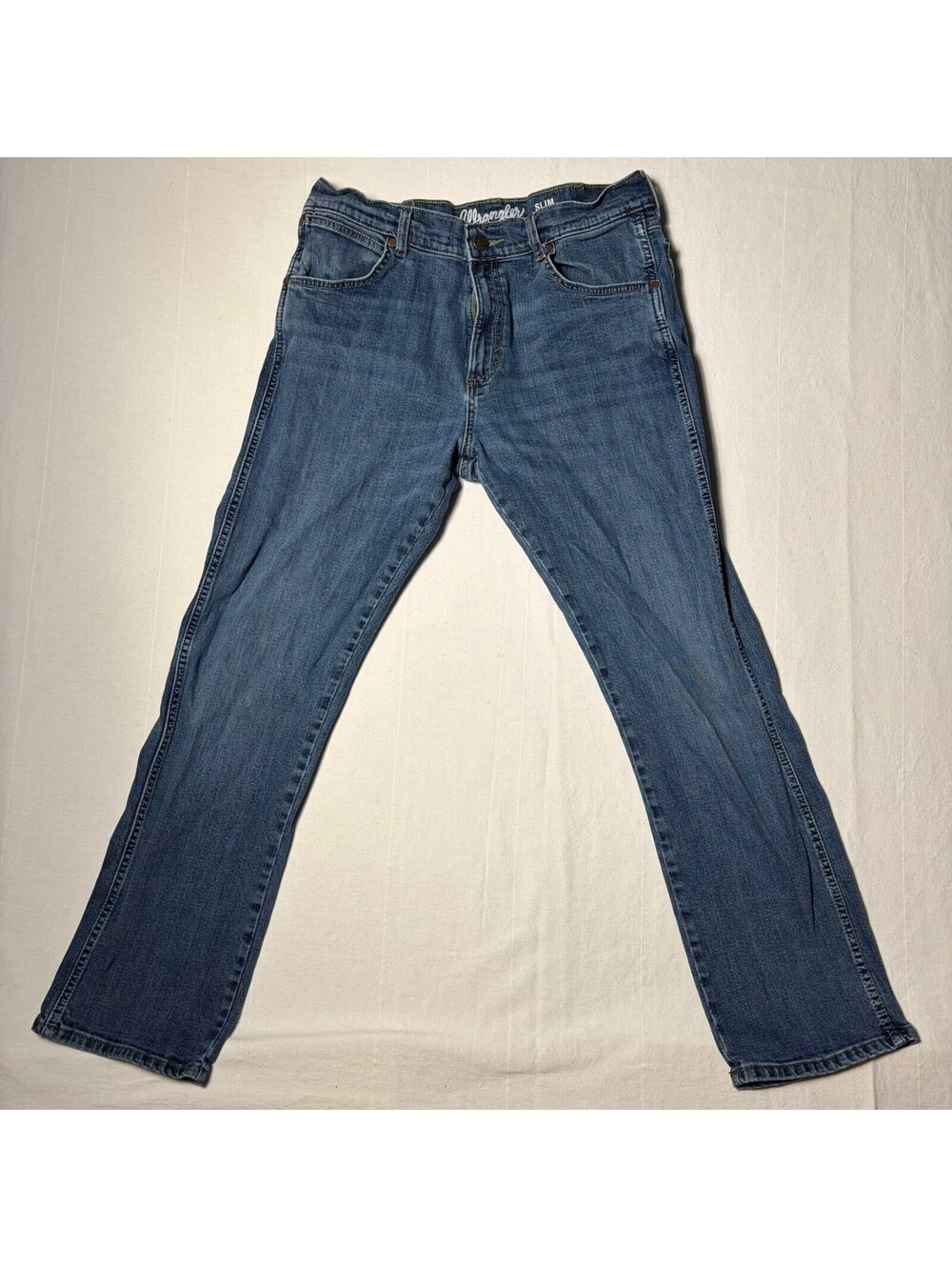 Wrangler Retro Slim Straight Jeans Mens Light Wash Denim